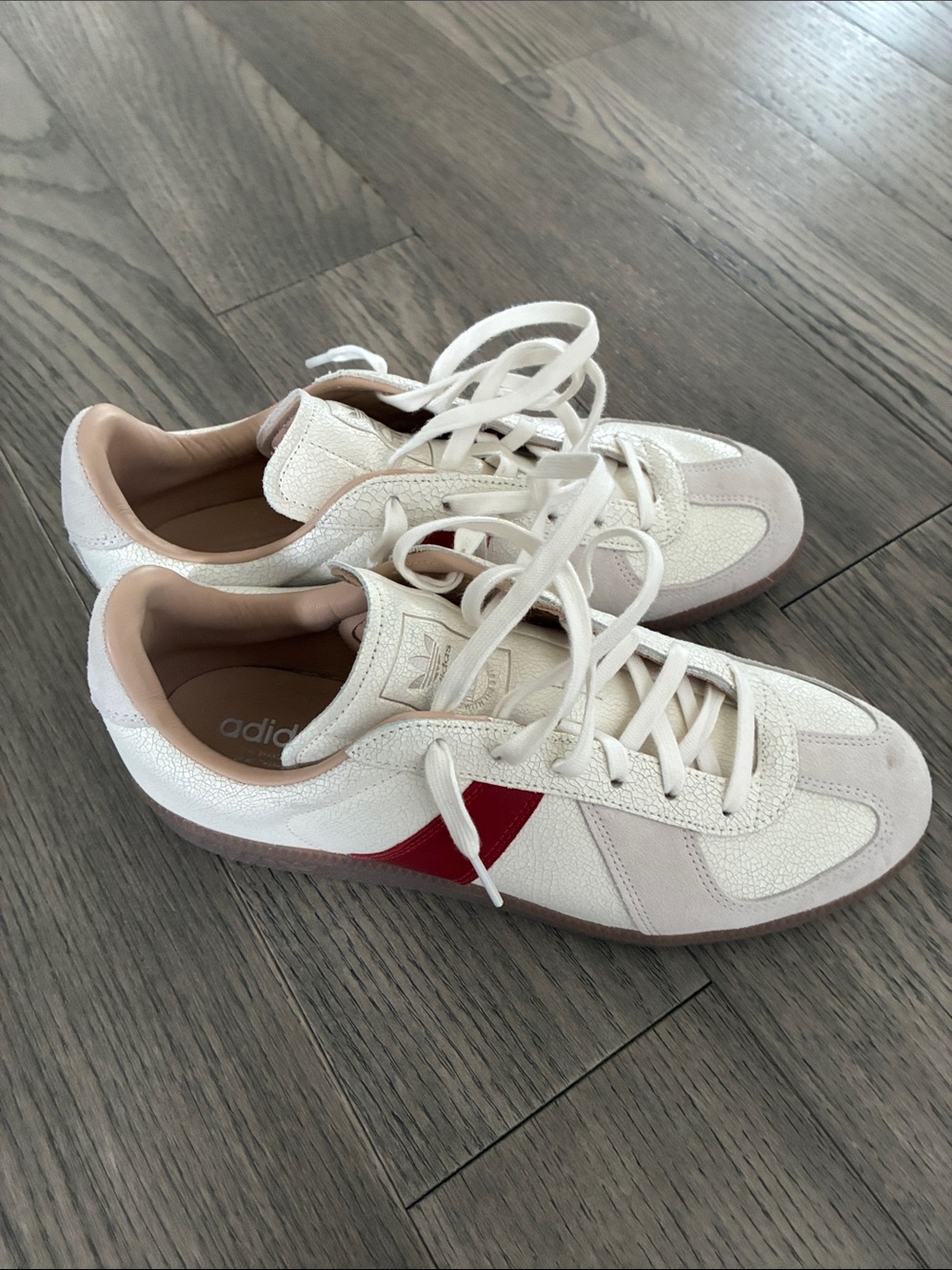 adidas BW Army Sneakers in White with Red